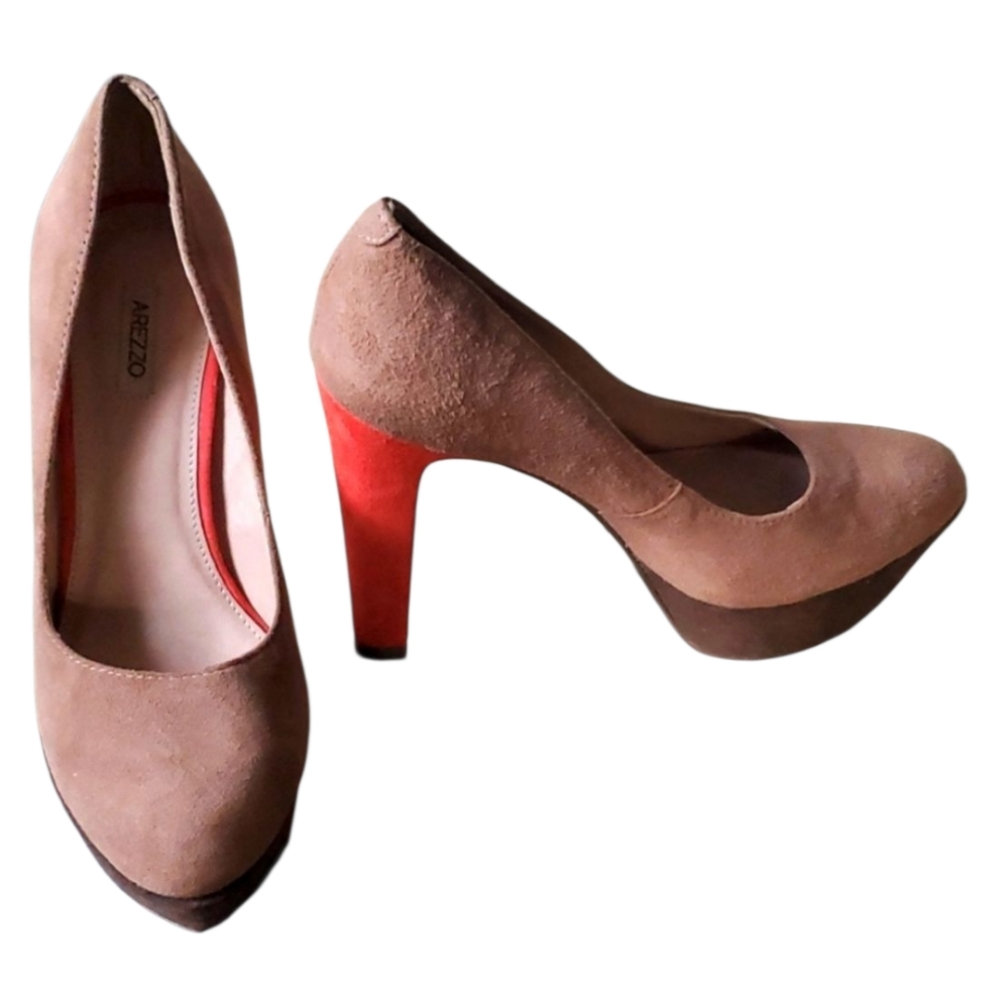 Arezzo Women's Sexy Mocha Mousse Platform Pumps Block Heel Platforms Heels 5